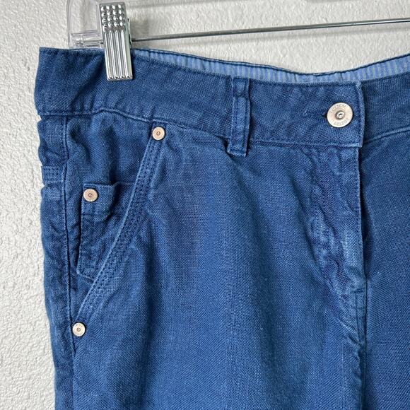 Poetry Linen Pants Blue Womens Size 8 5-Pocket Zip Fly Button Closure - Picture 4 of 8